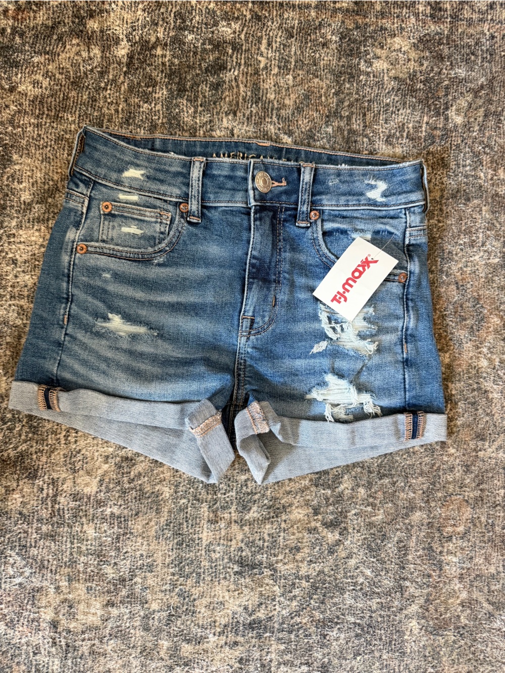 American Eagle Outfitters Medium Blue Denim Hi-Rise Shortie